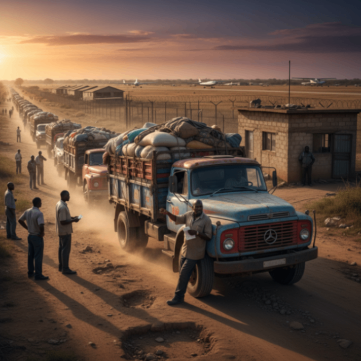 Cross-border logistics routes across Africa